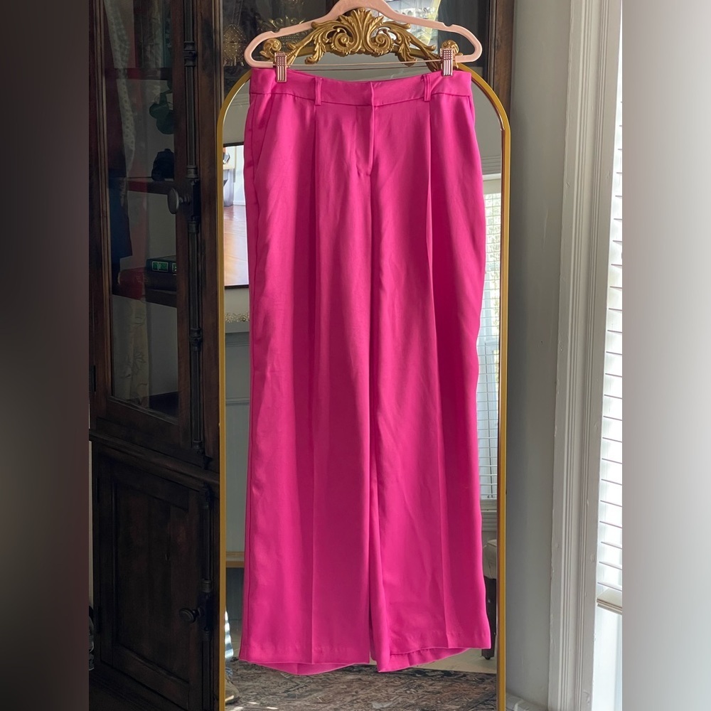 Rachel Zoe NWT Satin Hot Pink Trousers